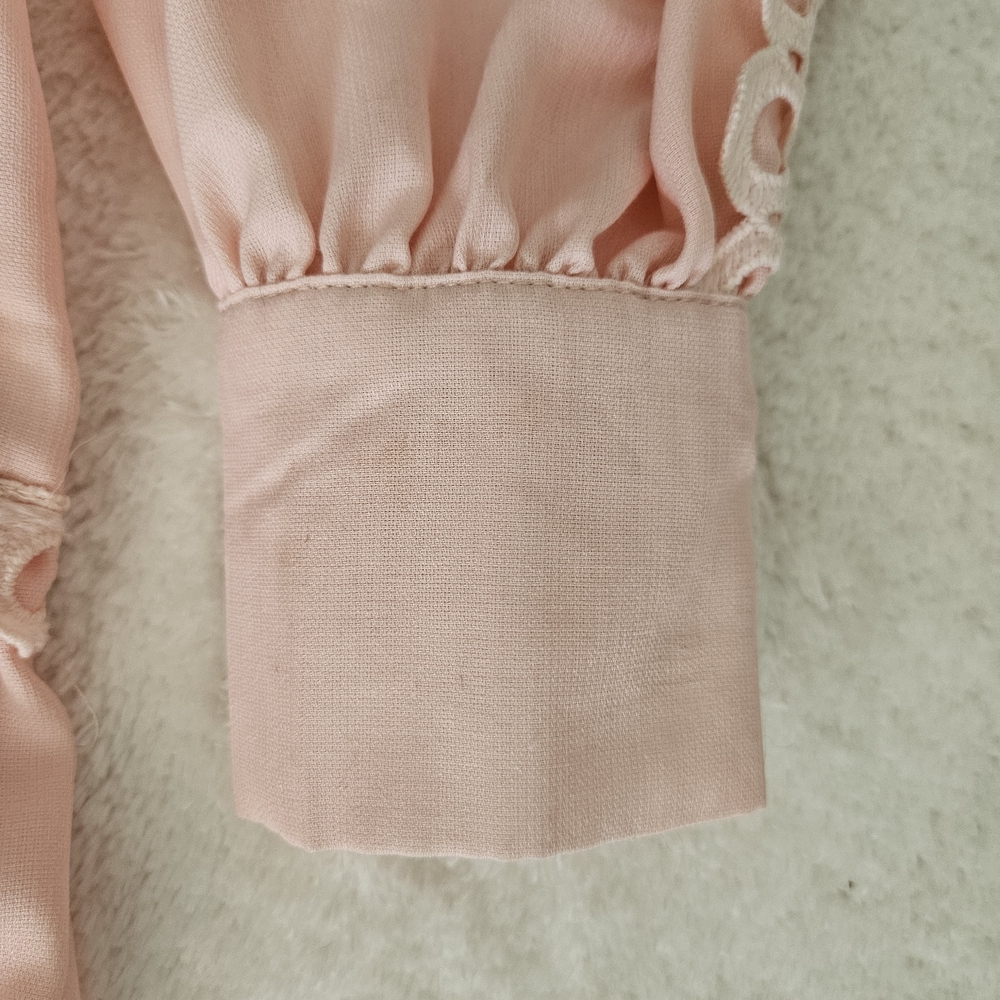 Pink Lace Dress Size S Cottagecore Feminine Coquette Girl Pastel Ruffle Bohemian - Picture 7 of 13